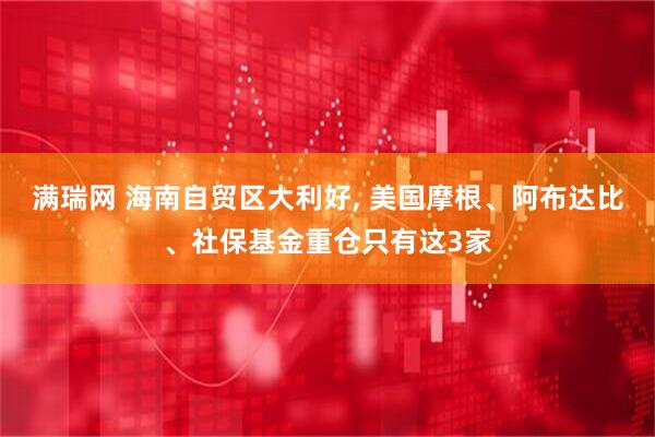 满瑞网 海南自贸区大利好, 美国摩根、阿布达比、社保基金重仓只有这3家