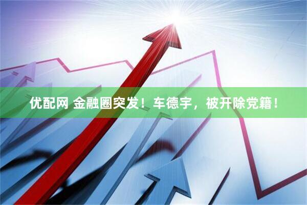 优配网 金融圈突发！车德宇，被开除党籍！