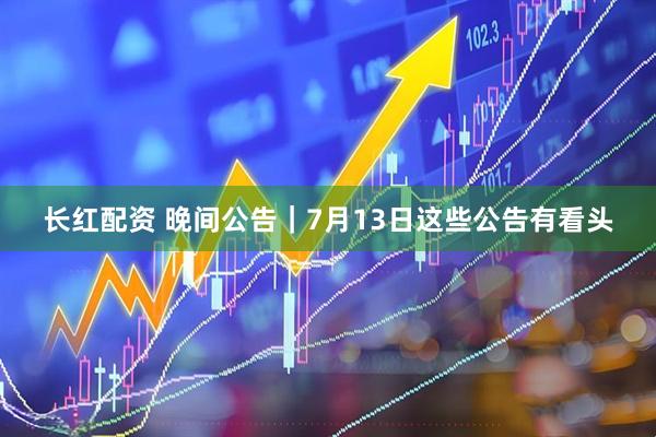 长红配资 晚间公告｜7月13日这些公告有看头